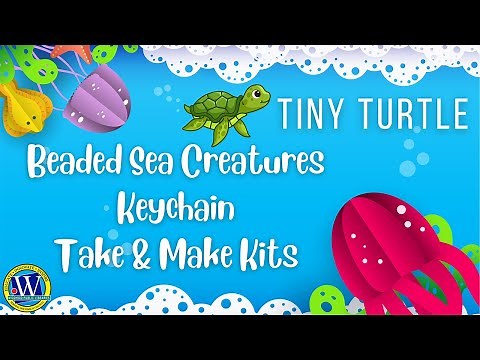 Beaded Sea Creatures Keychain - Tiny Turtle