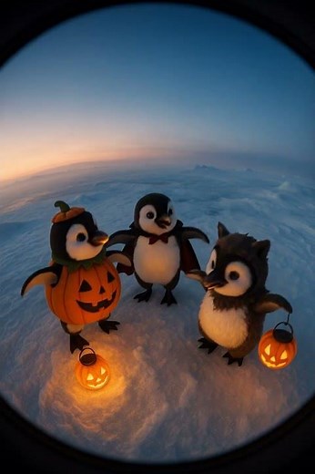 🎃 Dancing Penguins Celebrate Halloween in Antarctica! 🐧❄️