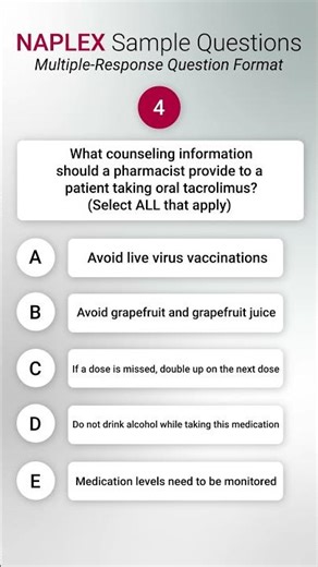 NAPLEX: Multiple-Response Question Example