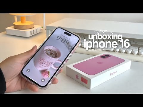 iphone 16 unboxing 2025 (pink) 🐰🤍 aesthetic unboxing + set up, accessories & camera test! ✧.*