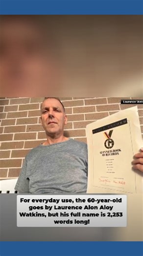 This 60-year-old has the longest name in the world at 2,253 words total. | WTOL 11