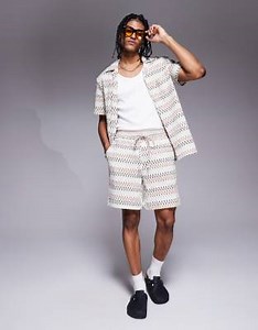 South Beach drawstring beach shorts in multi zig zag stripe | ASOS