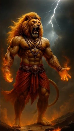"Roar of divinity, protector of the faithful.🦁🙏#NarasimhaJayanti #MahavatarNarsimha"#narsimha #movie