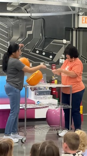 Our pumpkin science experiment with VPK was a success. | Discovery Point Suncoast Crossings