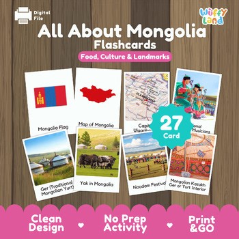 Mongolia Country Research & Culture Flashcards - Asia Country Study