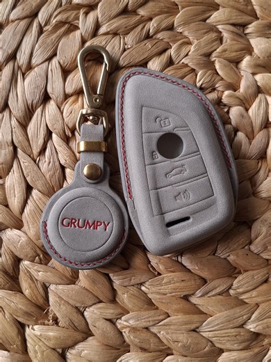 Handcrafted Leather Key Fob Case for BMW, Custom Keychain, Leather Cover for New BMW Remote With Metal Keyring - Nubuck Leather - Etsy