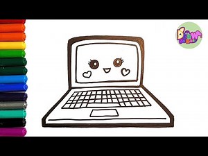 How to Draw and Color a Laptop 💻 Easy Drawing For Kids