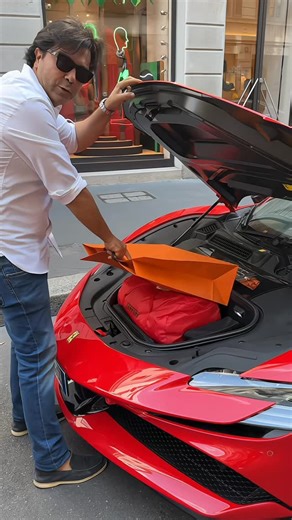 Home of Gentlemen on Instagram: "Can't even fit shopping bags 😭 #ferrari #hermes #carproblems"