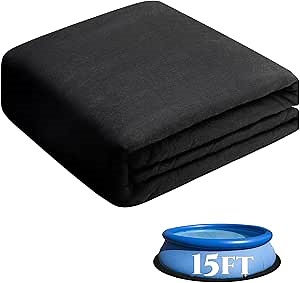 15-Foot Round Heavy Duty Pool Liner Pad for Above Ground Swimming Pools, Prevents Punctures, Double Density Puncture Resistant Swimming Pool Mats for Floor Can Extend The Usage of Pool Liner