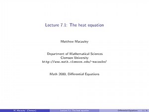 Differential Equations, Lecture 7.1: The heat equation
