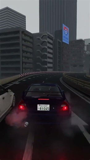 Spin record with Mitsubishi Lancer at Shutoko, game Assetto Corsa - simracing