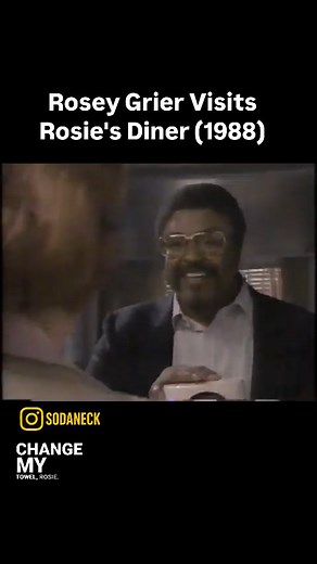 Sodaneck on Instagram: "In 1988, Bounty aired its unforgettable “Battle of the Rosies” commercial, pitting NFL legend Rosey Grier against longtime Bounty spokeswoman Nancy Walker in a lighthearted showdown at the iconic Rosie's Diner. With both “Rosies” vying to prove who could clean up better, the ad humorously showcased the strength of the “quicker picker-upper” in a nostalgic American setting. The commercial not only highlighted Bounty’s cleaning power but also became a memorable blend of cel