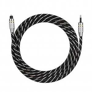 TOSLINK to 3.5mm Mini Plug Optical Fiber Digital Audio Cable, SPDIF Gold Plated Round Connector, High-Fidelity (HiFi) Optical Audio Cable, 1.5m Full-Size Male Toslink to Mini Plug Fiber Optic Cable