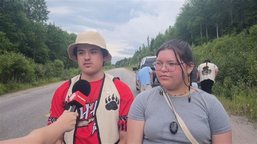 Sheshatshiu youth protesting proposed Gull Island project by walking 130 km to site