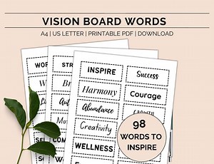 Printable Vision Board Words, Vision Board Kit, Positive Inspirational Words, 2024 Vision Board, Law of Attraction, Instant Download PDF - Etsy UK