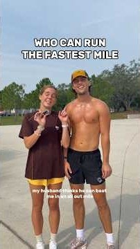 WHO CAN RUN THE FASTEST MILE?!🏃‍♀️ #couples #challenge #runner #running #shorts
