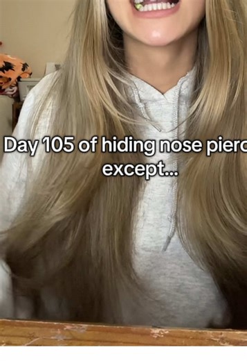 Day 105 of hiding nose piercing #fyp #nosepiercing #piercingnoseathome #piercing #viralvideo