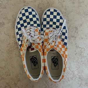 Colorful checkered vans size 7 men’s, 8.5 women’s