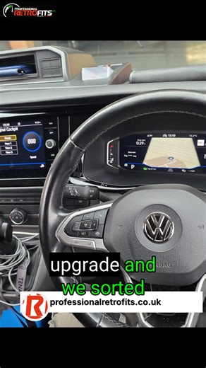 This VW Transporter T6.1 now features a digital dash with a gloss black navigation surround and matching dash surround. All parts are genuine OEM, ensuring seamless integration and reliability. Want your vehicle upgraded with authentic parts and professional fitting? Drop us a message. | Professional Retrofits Limited