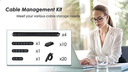 Cable Tidy PC Cable Management Kit, Wire Management for Desk