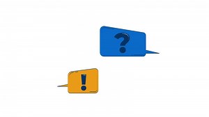 Question and exclamation speech bubbles 2D object doodle animation. FAQ popups. Virtual help. Alert and query dialogs animated flat element isolated on white background. Cartoon 4K drawing