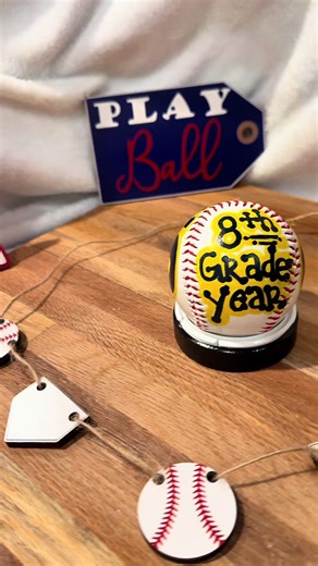 Custom painted baseball for a sweet kiddo to commemorate his 8th grade year ⚾️#custom #baseball #8thgradenight #paintedbaseball #baseballlife