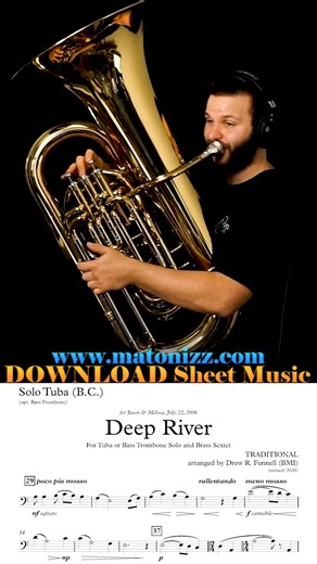 What a huge euphonium!!! 😮😮🤥🤥 #tuba #deepriver #sheetmusic #classicalmusic #highnotes | Matonizz