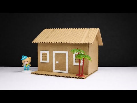 Easy Cardboard House Model Making | DIY Miniature House Craft for School Project
