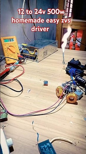 Very easy homemade zvs flyback high voltage transformer driver 500w 12v to 24v