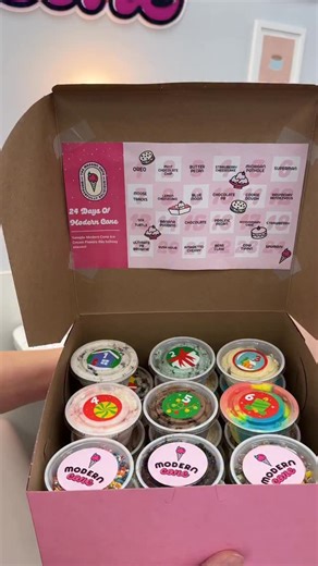 9.4K views · 328 reactions | The countdown to Christmas just got sweeter!  Our Modern Cone Advent Calendar includes 24 days of ice cream (24 scoops for $39.99 ) Head to moderncone.com to place your order! (Under cakes section) Choose your pickup date for Nov 29th or 30th and get ready for the sweetest December ever. | Modern Cone | Facebook