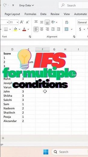 🔥 Excel IFS Explained! #excelformula #EXCELIFS #IFS #exceltricks #excelfunction