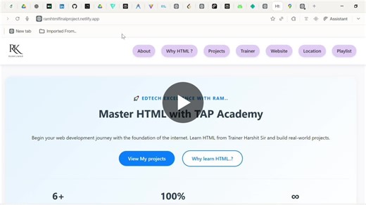 #frontenddeveloper #html #css #fullstackdeveloper #webdevelopment #responsivedesign #opentowork #entryleveldeveloper #tapacademy | Ramkumar Pathapalem