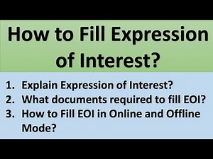 How to fill Expression of Interest | Documents required for EOI | Why govt Publish EOI | EOI Process