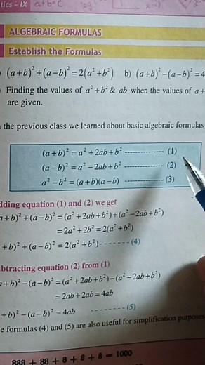 Algebraic basic formulas #learnontiktok #etea #learnwithtiktok #viralvideos #math
