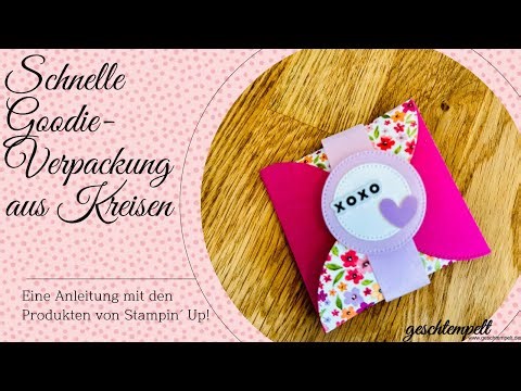 Quick goodie packaging made from circles - a tutorial using Stampin' Up! products!