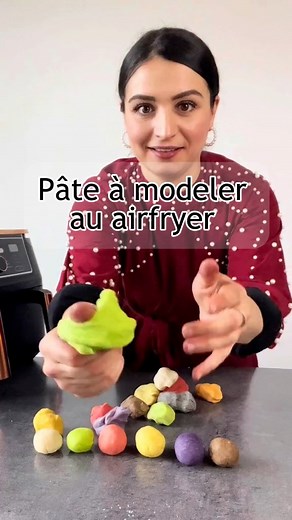 Pâte à modeler au airfryer 👌🏽 modèle af400 @ninja.france Cette recette et non toxique et sans danger pour les enfants 👧. Mon code de réduction MALVIN10 en majuscules est toujours valable sur tout le site ninja France. -120g de farine -1 sachet de levure chimique -20g de sel -1 c à s d’huile -200g d’eau Cuisson : Reheat 10 minutes 130 degrés, puis remuer à l’aide d’une cuillère puis mode reheat pendant 5 minutes à 130 degrés. Tu as juste à diviser la pâte et à mettre des colorants ou des épice