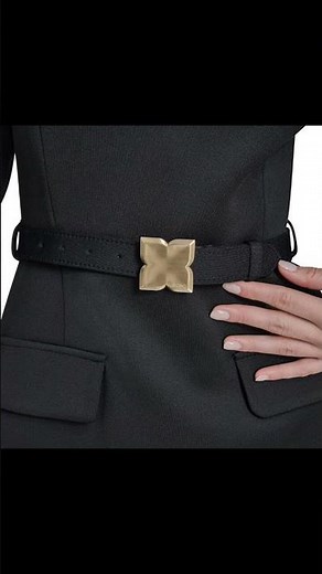 This BCBG Dress is a Long Sleeve Square Neck Belted Structured A-Line Mini Dress$77.41