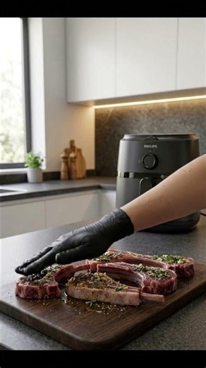 Sizzling Garlic Lamb Chops in an Air Fryer 🔥#recipe #lamb # #airfryer