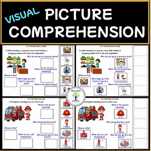 Reading Comprehension Passages with Visual Picture Choices WH Questions Autism