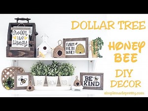 DOLLAR TREE Honey Bee Themed DIY Decor - Bumble Bee, Summer Decor, BeeHive DIY, Honey Hive