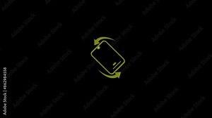 Phone Rotation from Vertical to Horizontal or Reverse, 4k animation.