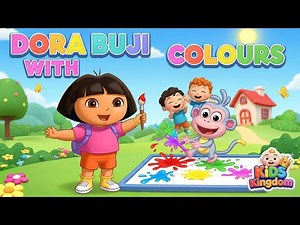 🌈 Learn Colors Song for Kids with Dora & Buji | Baby Learning Colors | Nursery Rhymes for Children