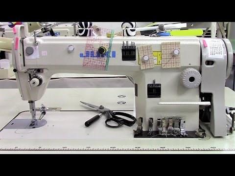 How to operate a JUKI industrial sewing machine - sewing a jeans pocket