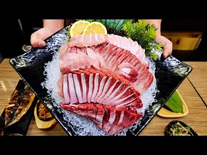 Amazing Sashimi master, 12kg Yellowtail Sashimi, Japanese amberjack Fillet, Korean street food