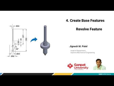 4 | Create Base Feature | Revolve Feature (All option + Exercises)