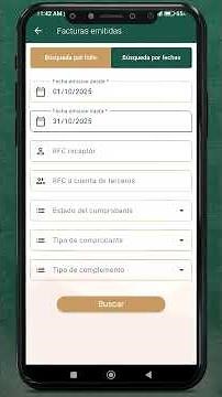 Consulta de facturas en la app Factura SAT Movil