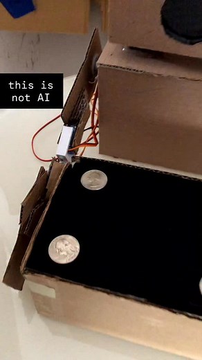 48K views · 981 reactions | When I first built this guy, people used to comment “video editing!” (It’s not.) Now the accusations have shifted to “AI!” (It’s not. ) Good old cardboard, servo motors, and magic. 烙❤️ #robotmagic #magic #magician #mariothemakermagician | Mario the Maker Magician | Facebook