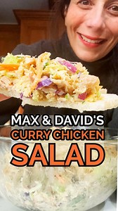 Max & David’s Curry Chicken Salad Crunchy, Creamy bursting with flavor. Everything you truly want in an epic chicken salad. I literally have this in my fridge at all times. It’s my go to craving that will fill me up right way and satisfy all my tastebuds. RECIPE: For the Salad 1 rotisserie chicken, separated in chopped into small fine pieces 3-4 stalk celery, diced 1 cup diced green grapes 1/2 red onion, diced 1.5 cups @kosher_taste broccoli slaw 1 bunch fresh parsley, chopped 1/2 cup toasted sl