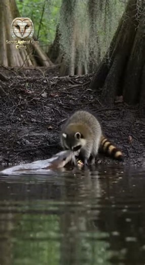 Louisiana Bayou: Raccoon vs River Otter Over Fishing Rights