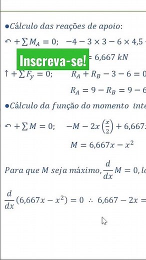 A derivada do momento fletor | Resistência dos Materiais